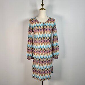 Vintage 1960s Miss Christie Chevron Knit Mini Dress S/M